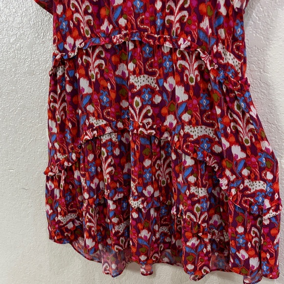 Anthropologie ,Size S,Floral V-Neck Women dress - Red and Pink - Picture 6 of 15